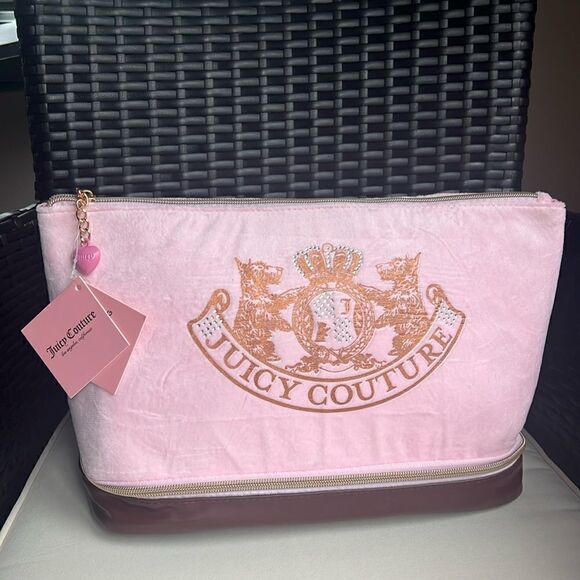 Juicy Couture Large Cosmetic Bag in Pink & Brown Scottie Dog - Picture 4 of 16